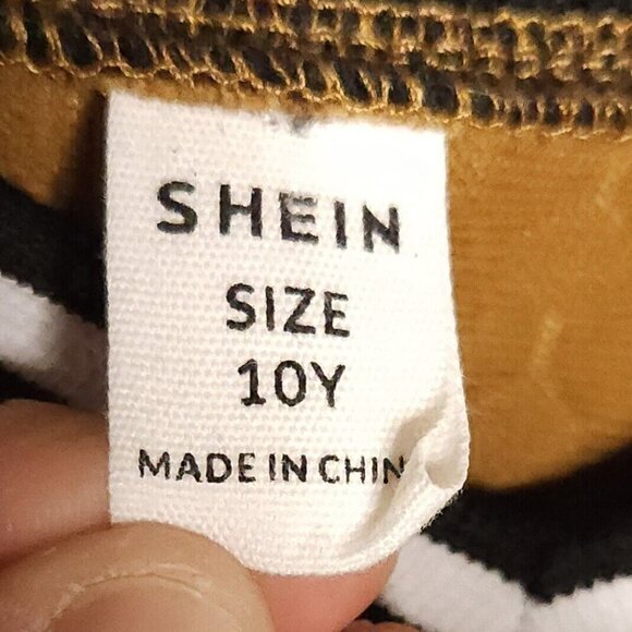 Shein Girls Golden Brown Black Sporty Shirt Dress 10 - Picture 4 of 5